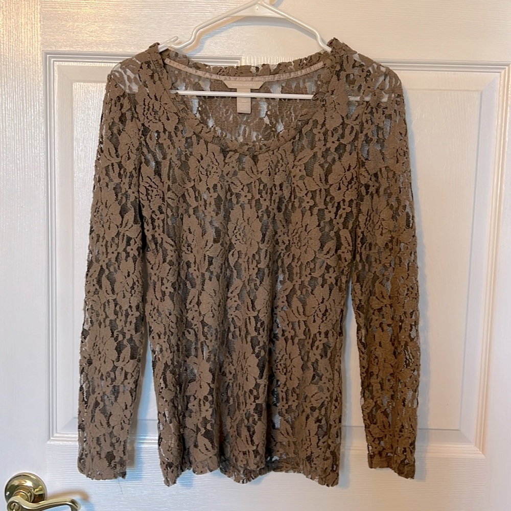 Lace soft brown top